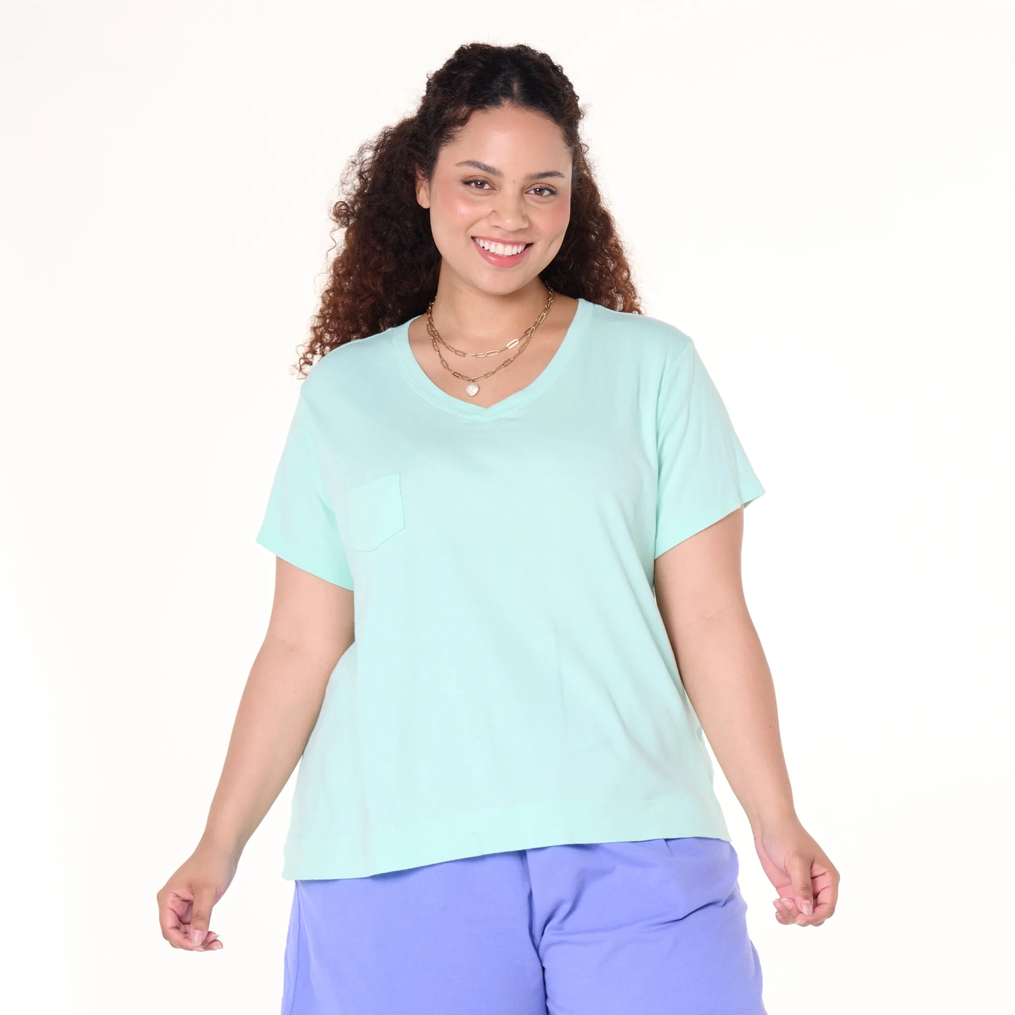Ribbed Logo Fem T | Plus size Weekend Relaxed Look