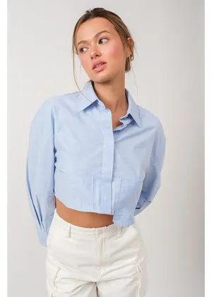 Rowan Pocket Detailed Cropped Shirt Everyday Casual Look