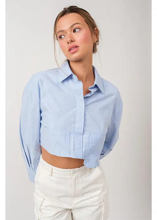 Rowan Pocket Detailed Cropped Shirt Everyday Casual Look