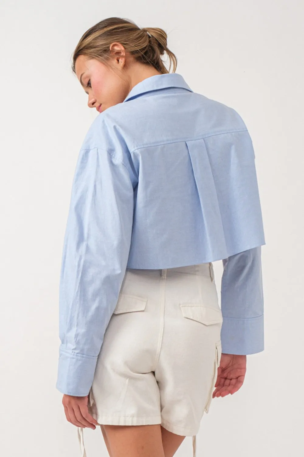 Rowan Pocket Detailed Cropped Shirt Everyday Casual Look