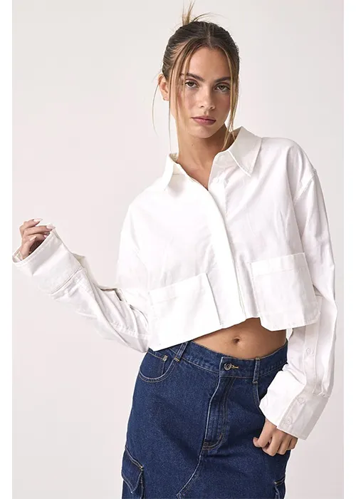 Rowan Pocket Detailed Cropped Shirt Everyday Casual Look