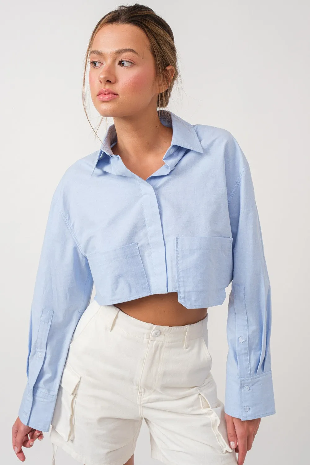 Rowan Pocket Detailed Cropped Shirt Everyday Casual Look
