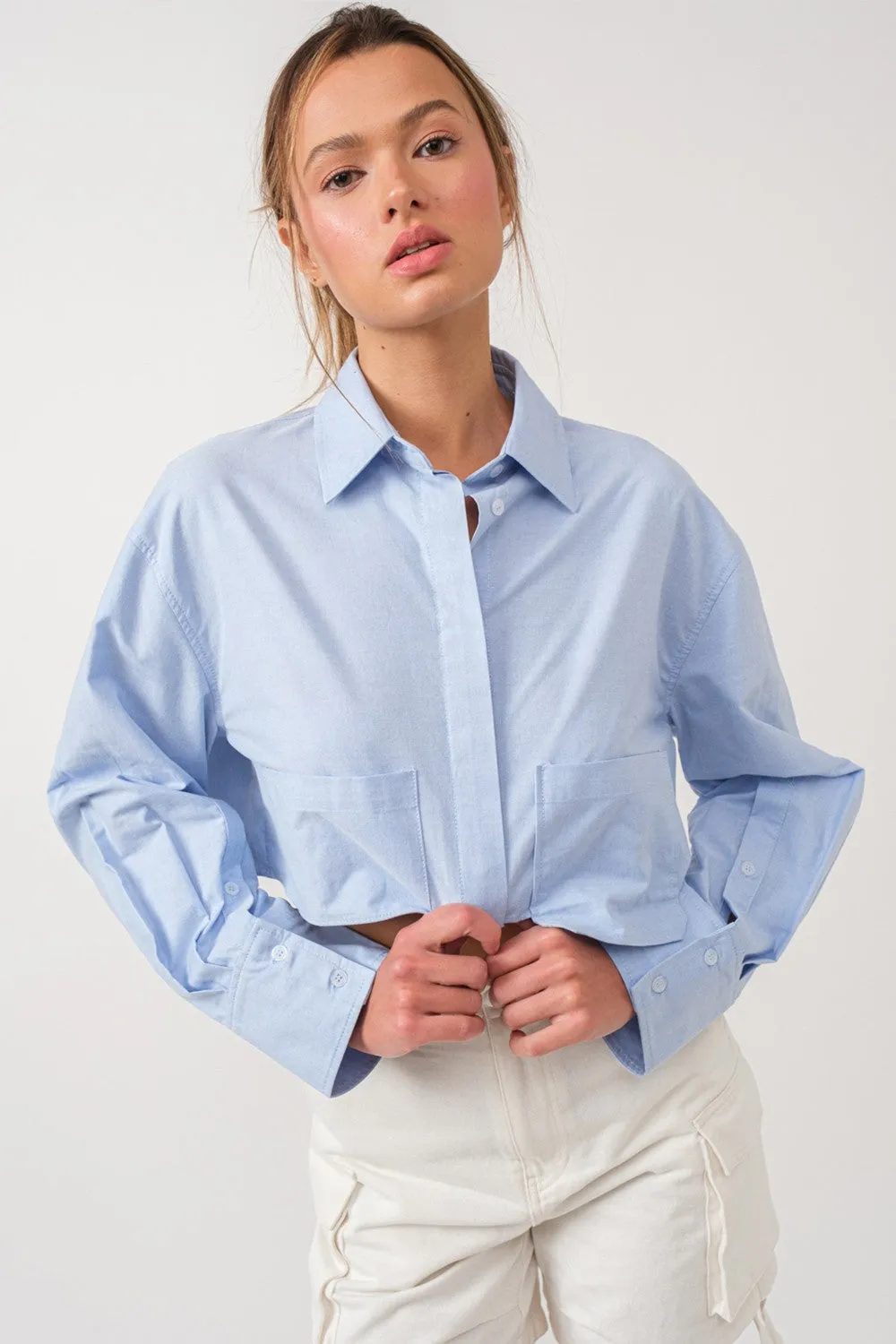 Rowan Pocket Detailed Cropped Shirt Everyday Casual Look