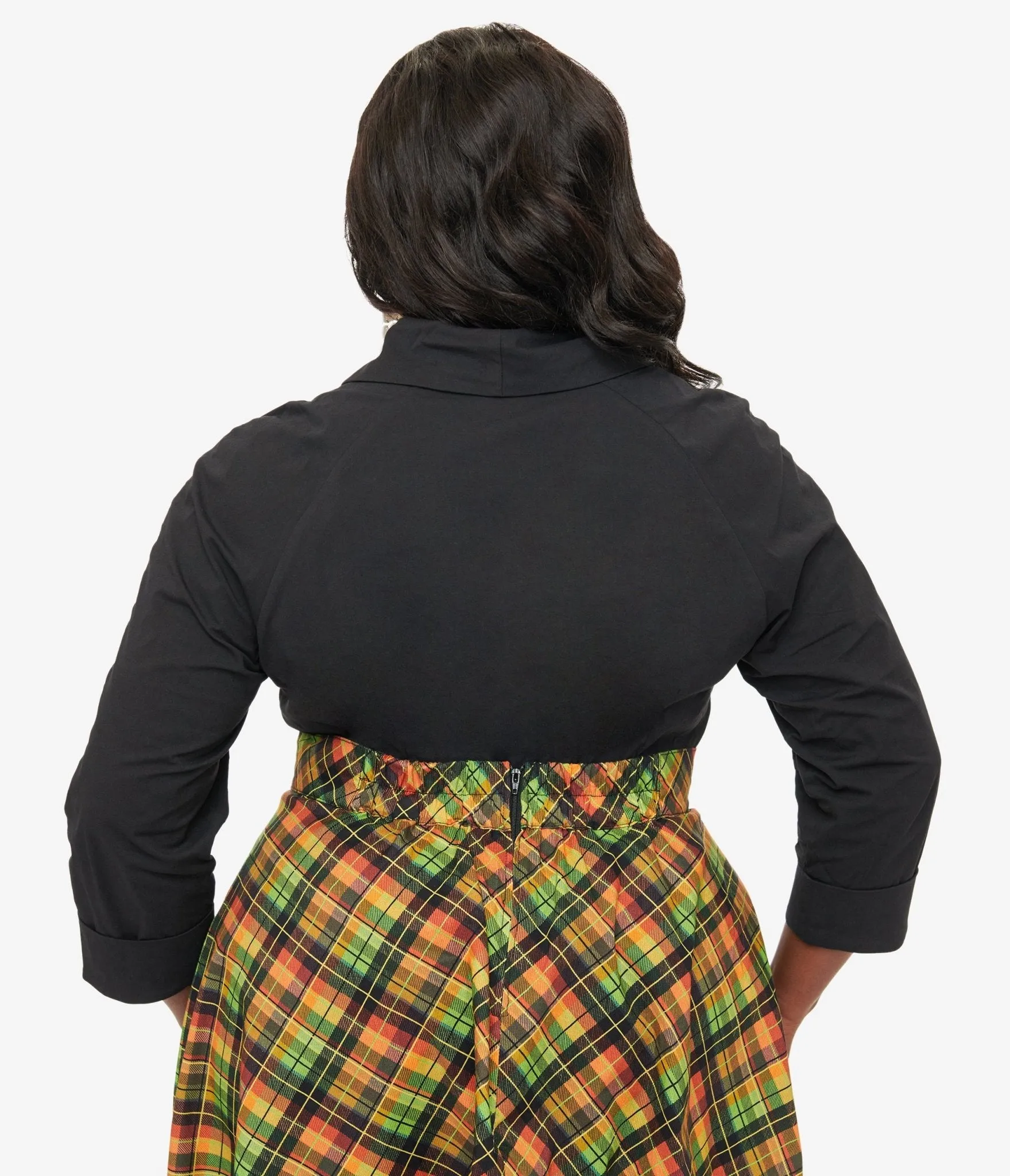 Royal Monk Plus Size 1950s Black Button Up Celia Blouse Easy Date Night