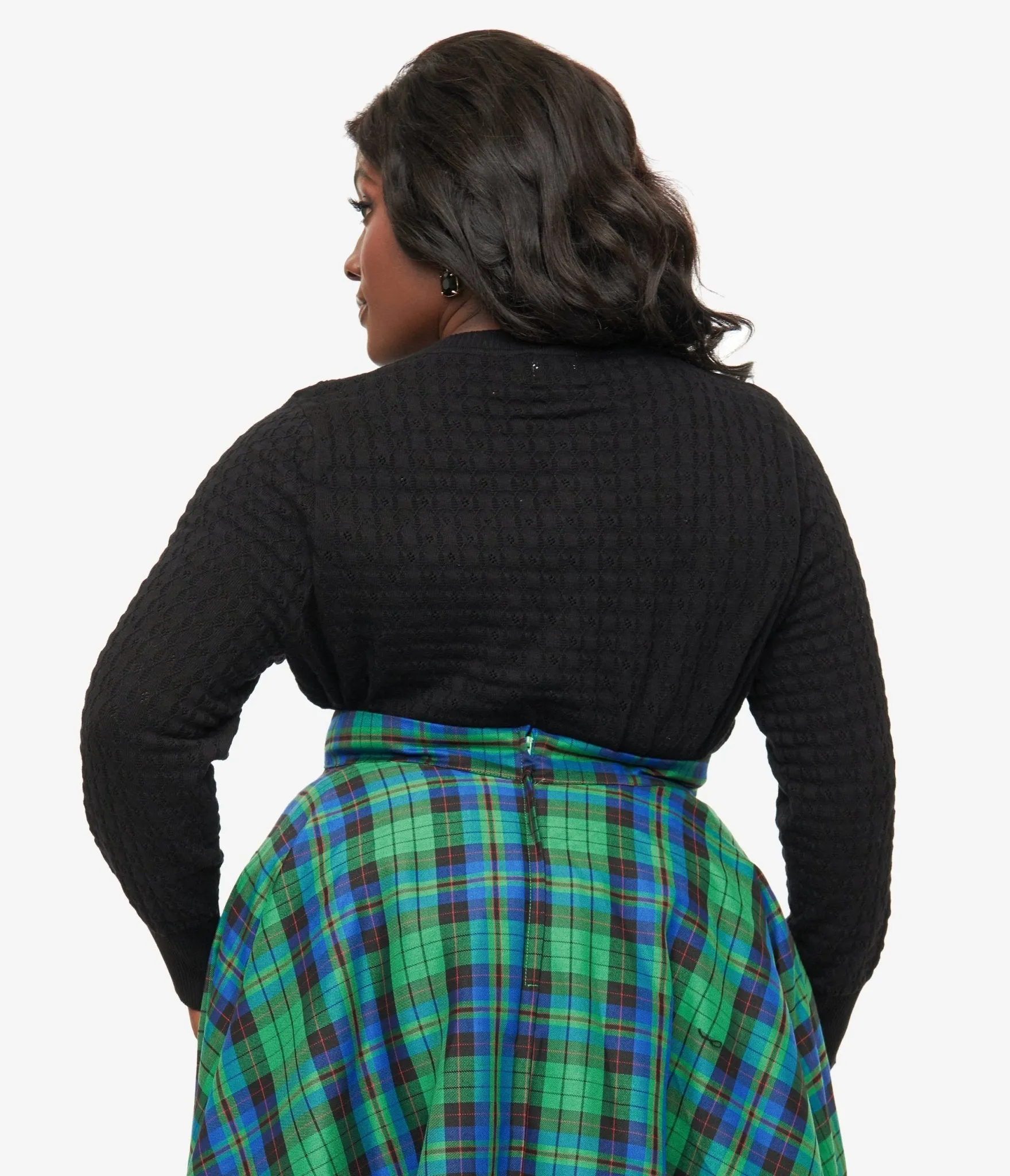 Royal Monk Plus Size 1950s Black Katie Cardigan Easy Date Night