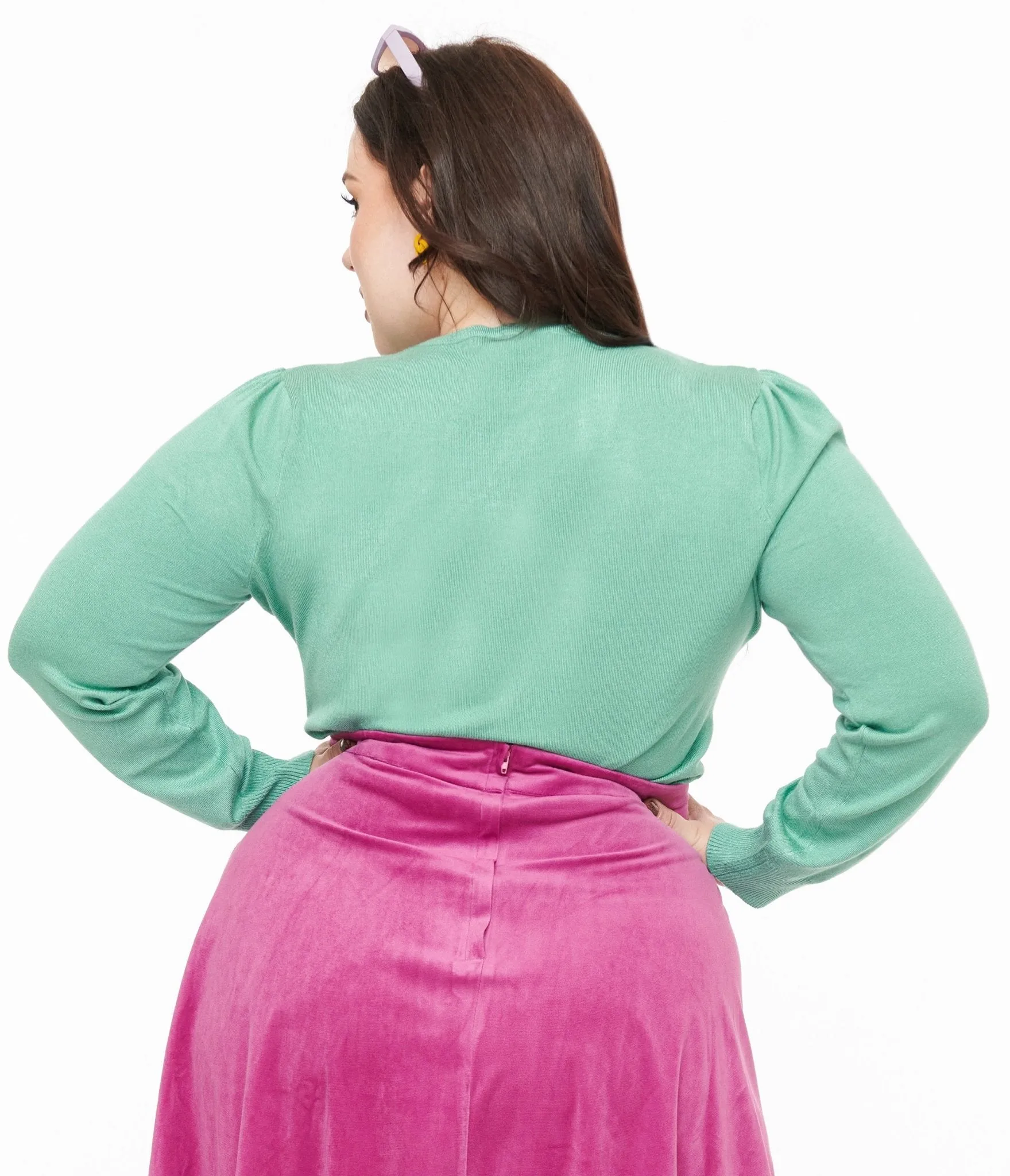 Royal Monk Plus Size 1950s Teal Ski Snow Season Sweater Easy Date Night