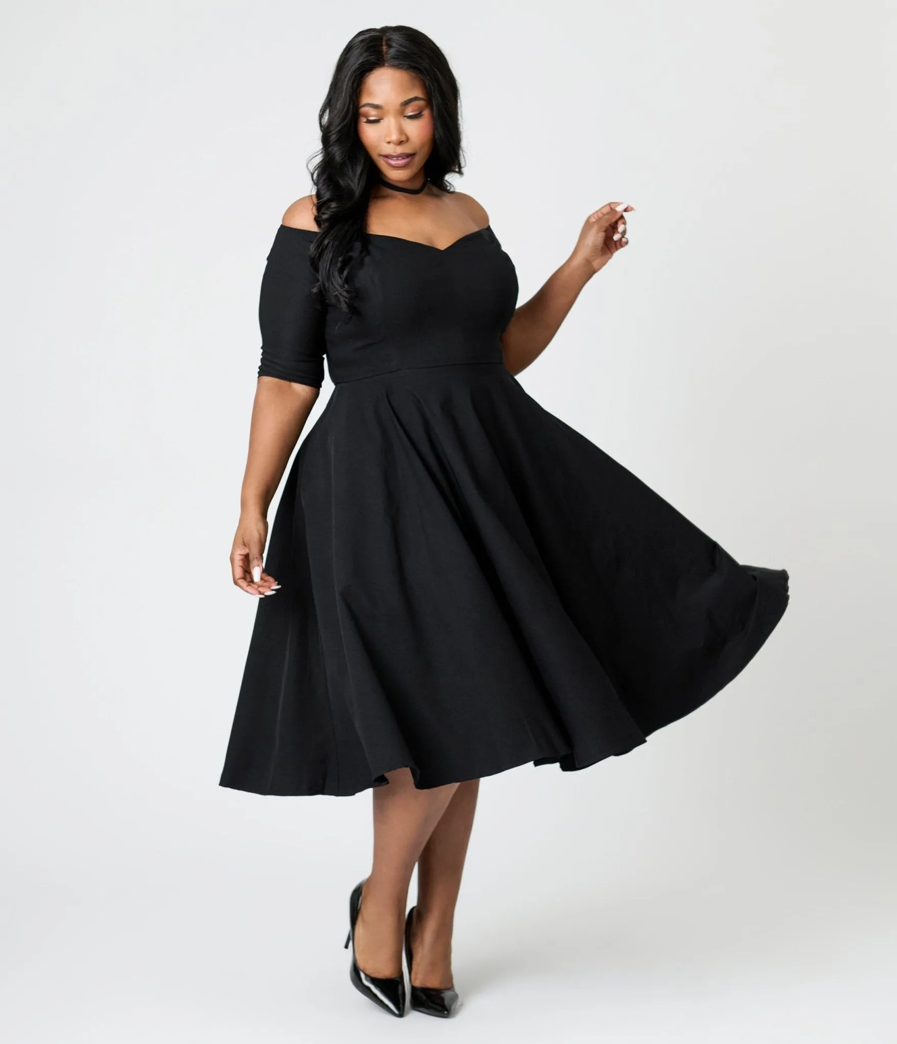 Royal Monk Plus Size Black Amalia Swing Dress Casual Everyday Look