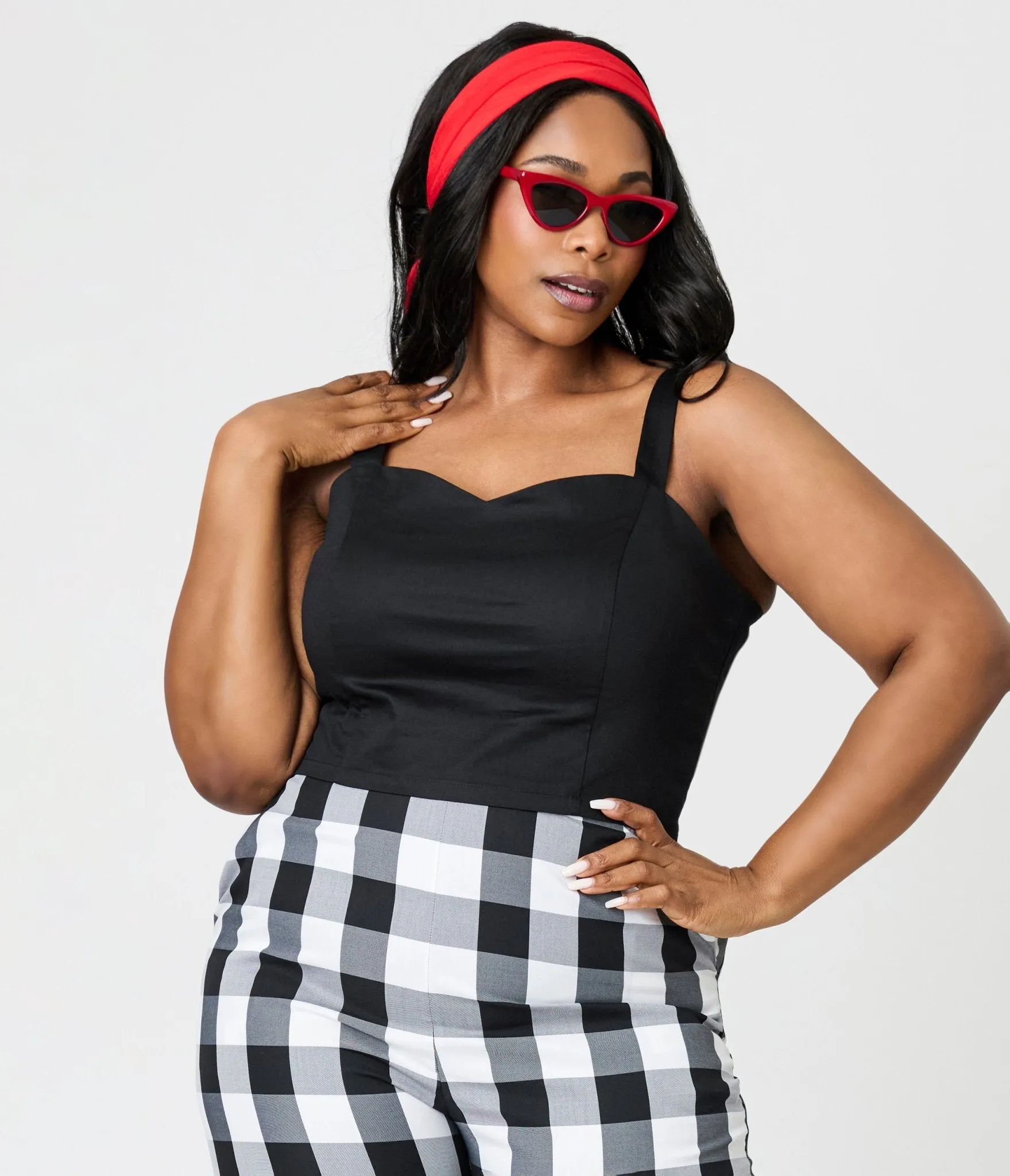 Royal Monk Plus Size Black Maisie Crop Top Easy Date Night