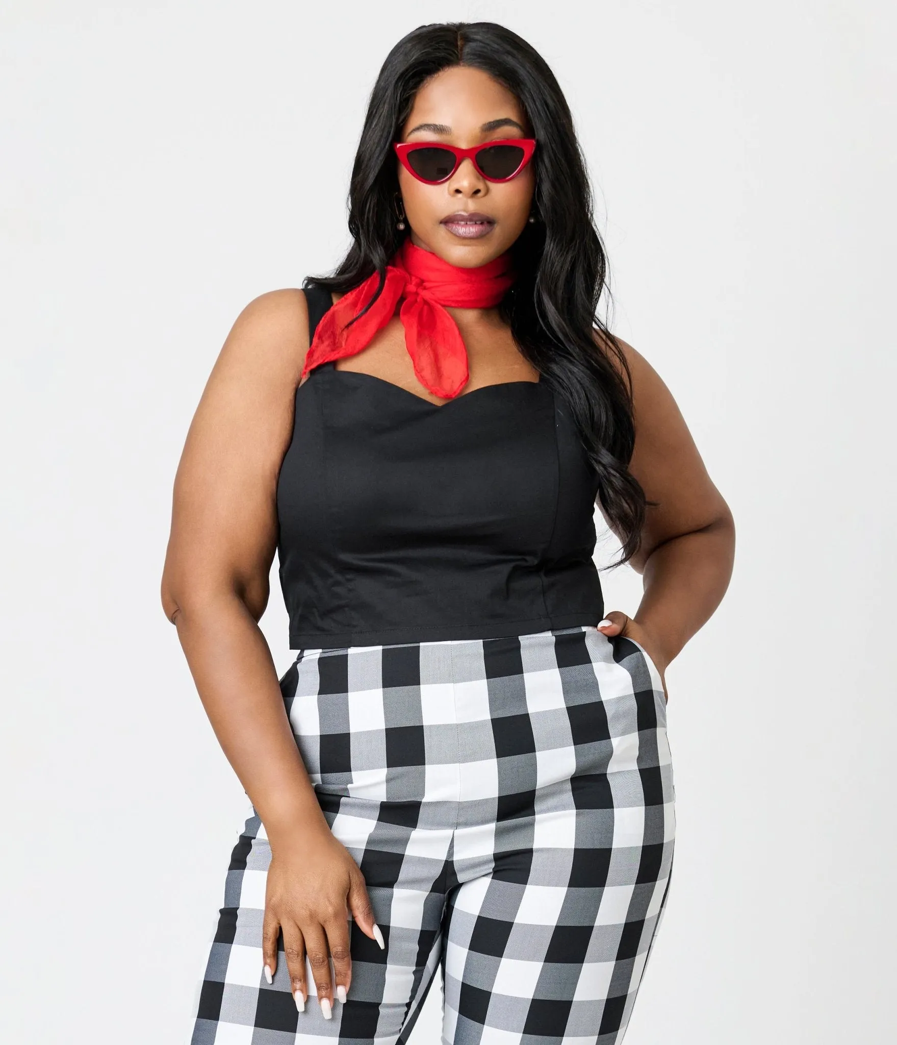 Royal Monk Plus Size Black Maisie Crop Top Easy Date Night