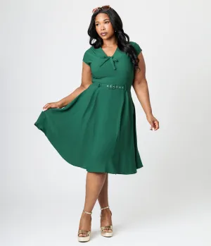 Royal Monk Plus Size Green Chiffon Holly Swing Dress Casual Everyday Look