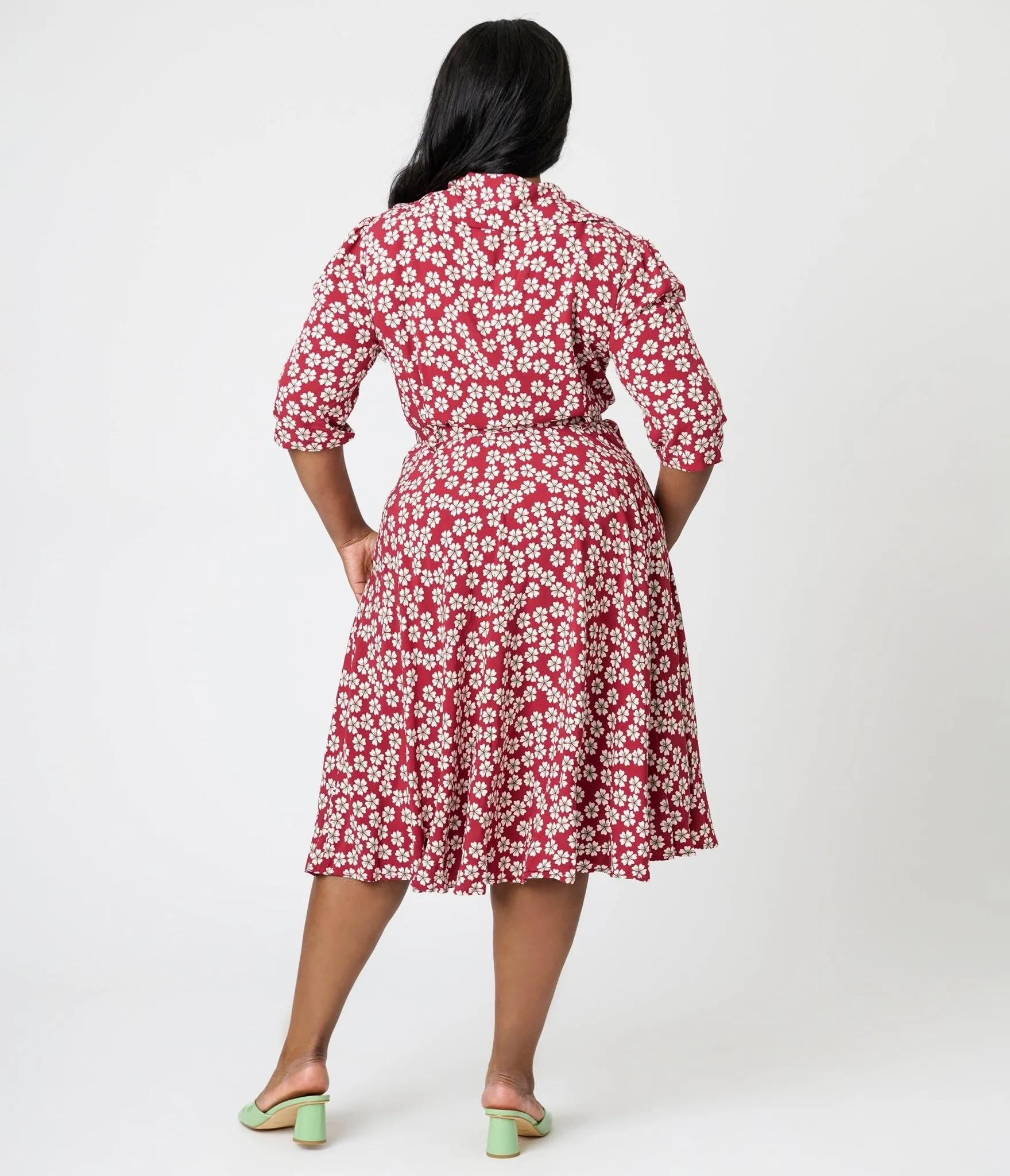 Royal Monk Plus Size Red Blossom Elodie Midi Dress Casual Everyday Look