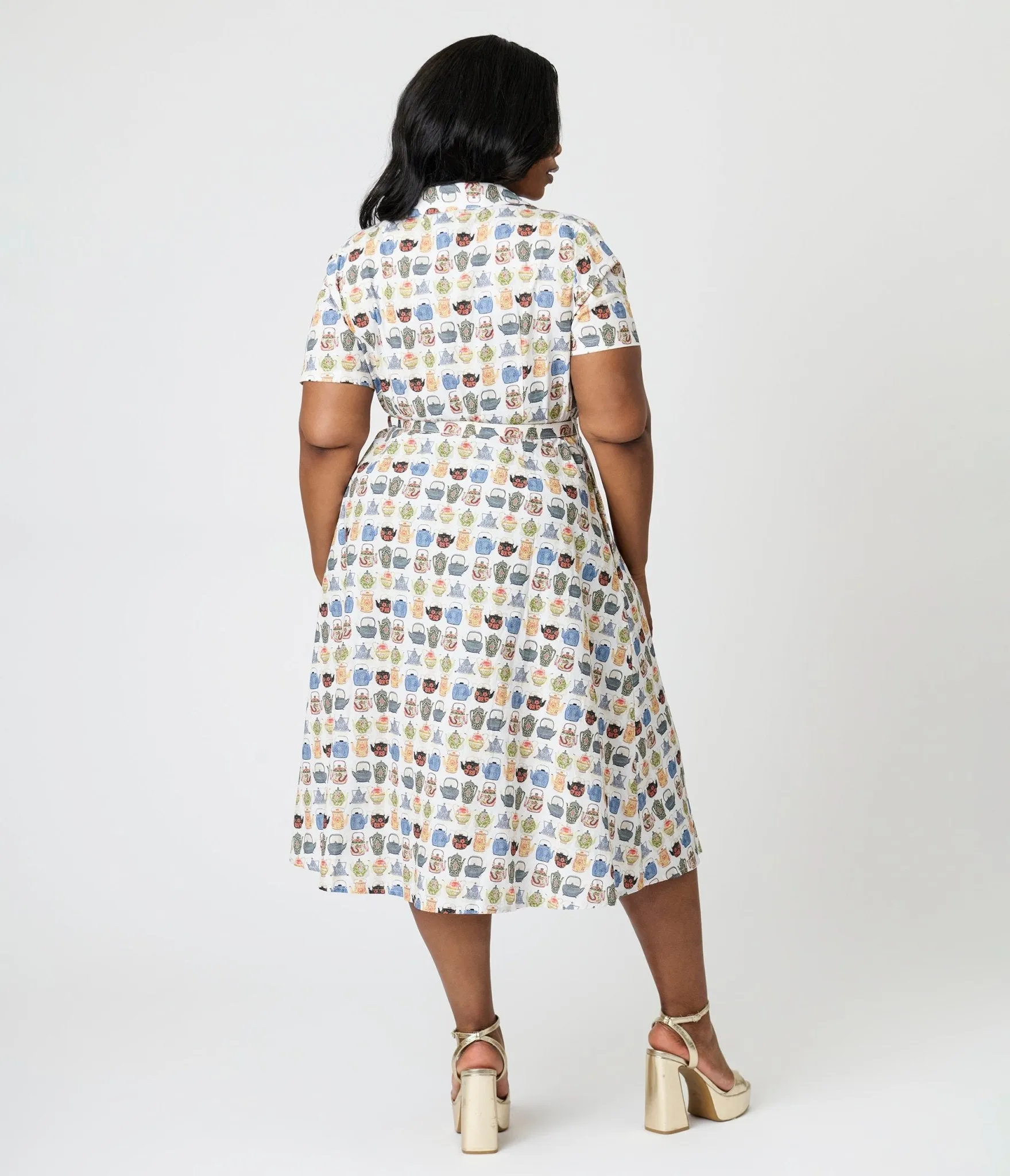 Royal Monk Plus Size Tea Time Kate Swing Dress Casual Everyday Look