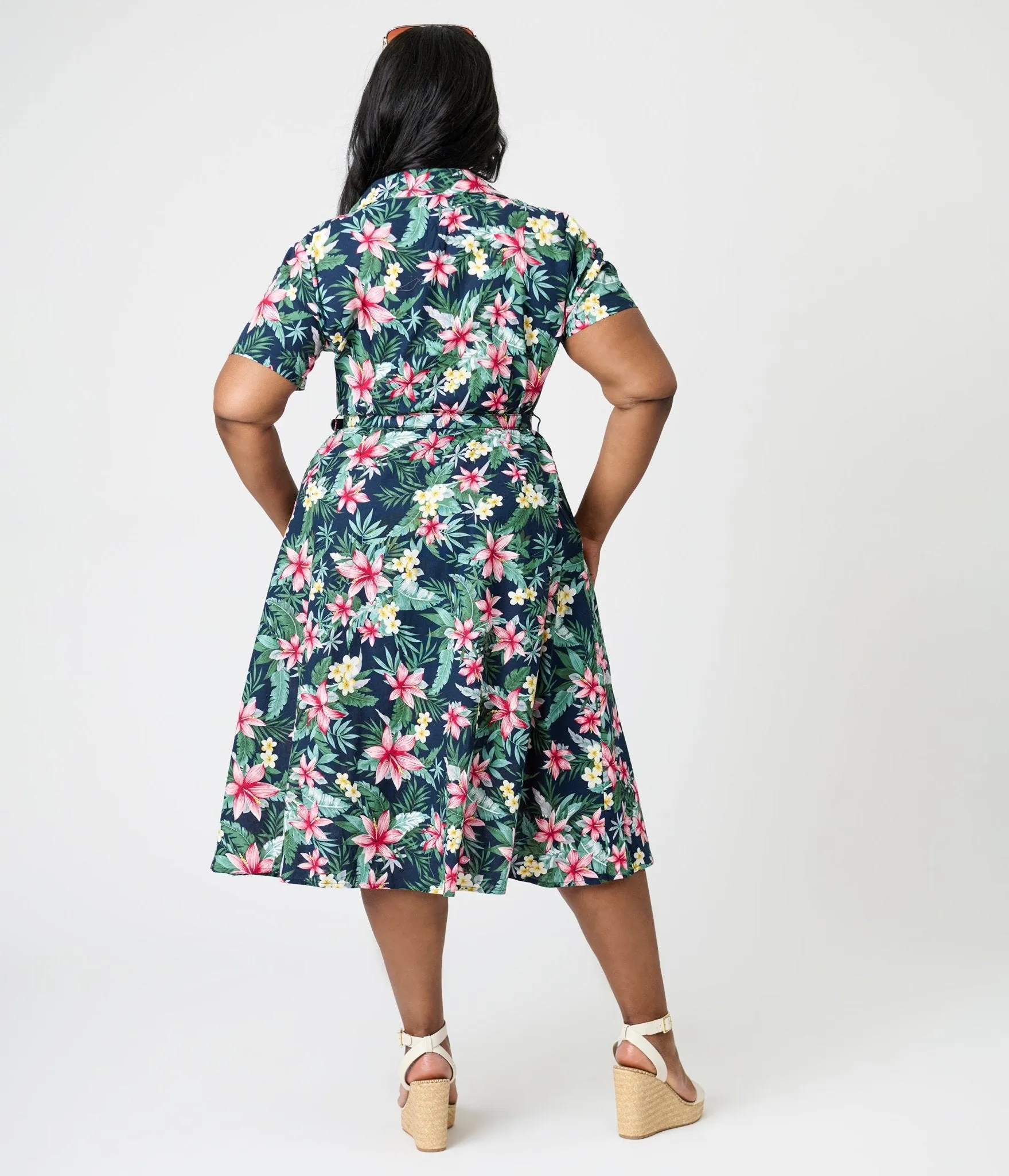 Royal Monk Plus Size Tropical Print Kate Swing Dress Casual Everyday Look