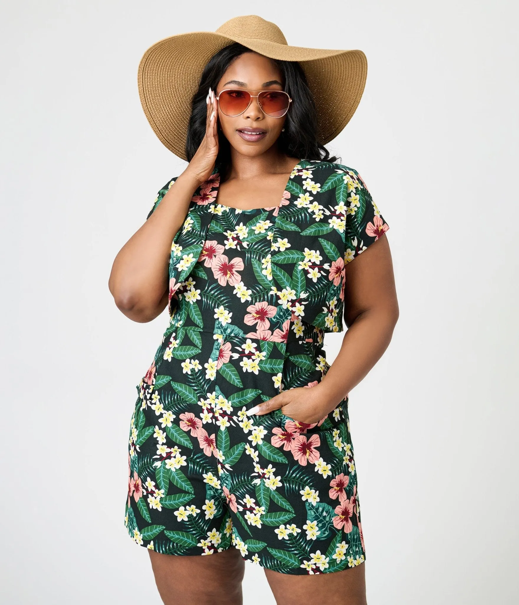 Royal Monk Plus Size Tropical Print Phoebe Bolero Easy Date Night