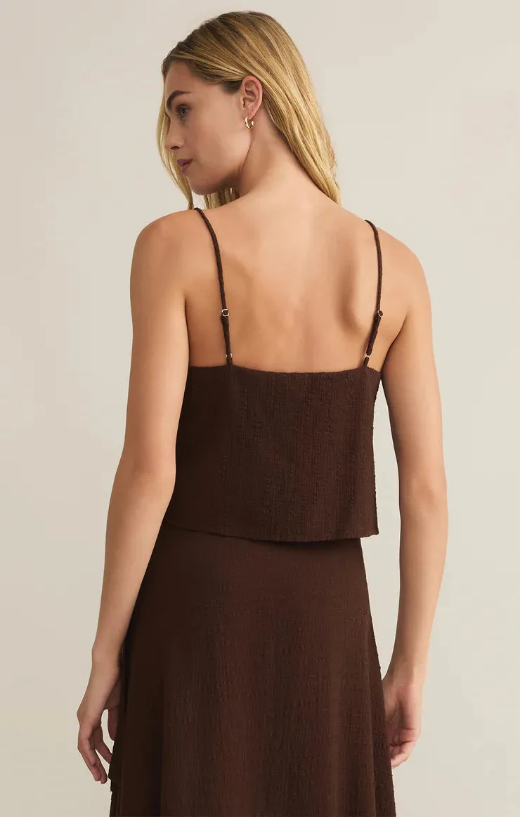 Sabel Textured Cropped Tank Everyday Casual Look
