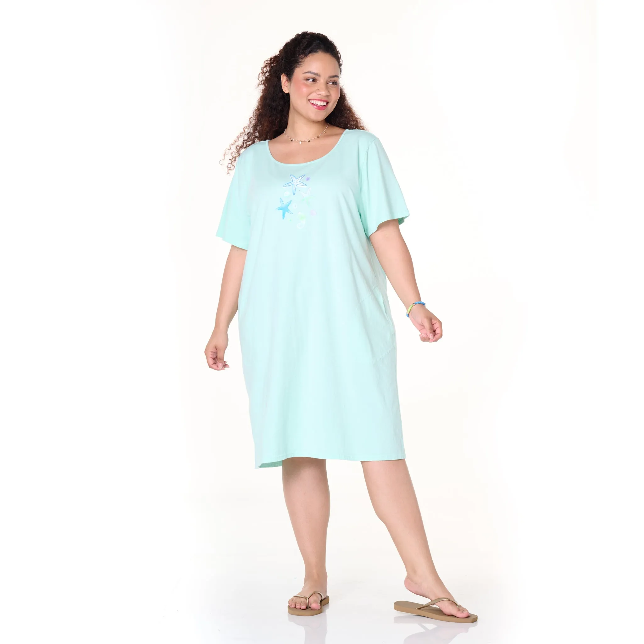 Scattered Shells Sanibel Dress | Plus Size Weekend Relaxed Look