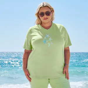 Scattered Shells V-Neck T | Plus Size Weekend Relaxed Look
