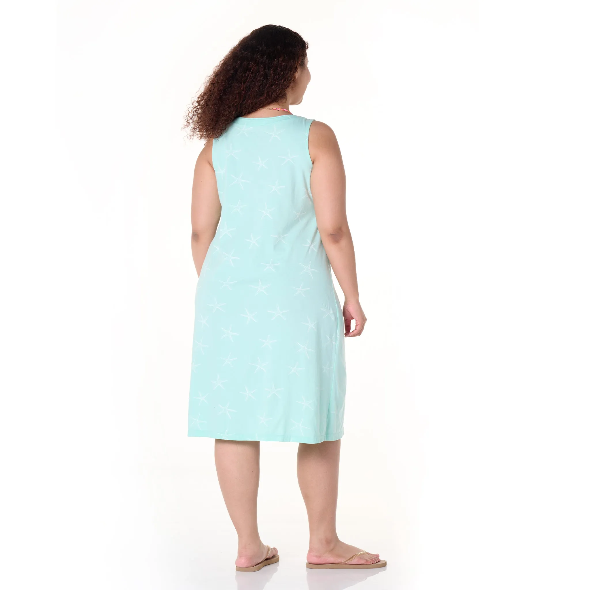 Sea Star Square Neck Dress | Plus Size Summer Colors Weekend Relaxed Look