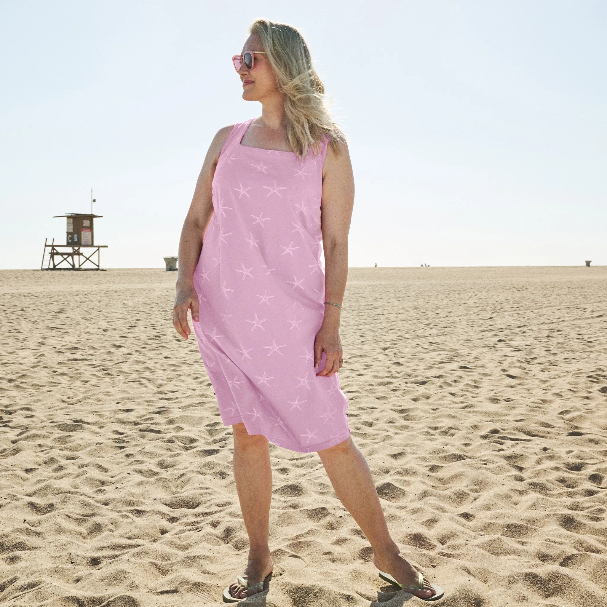 Sea Star Square Neck Dress | Plus Size Summer Colors Weekend Relaxed Look