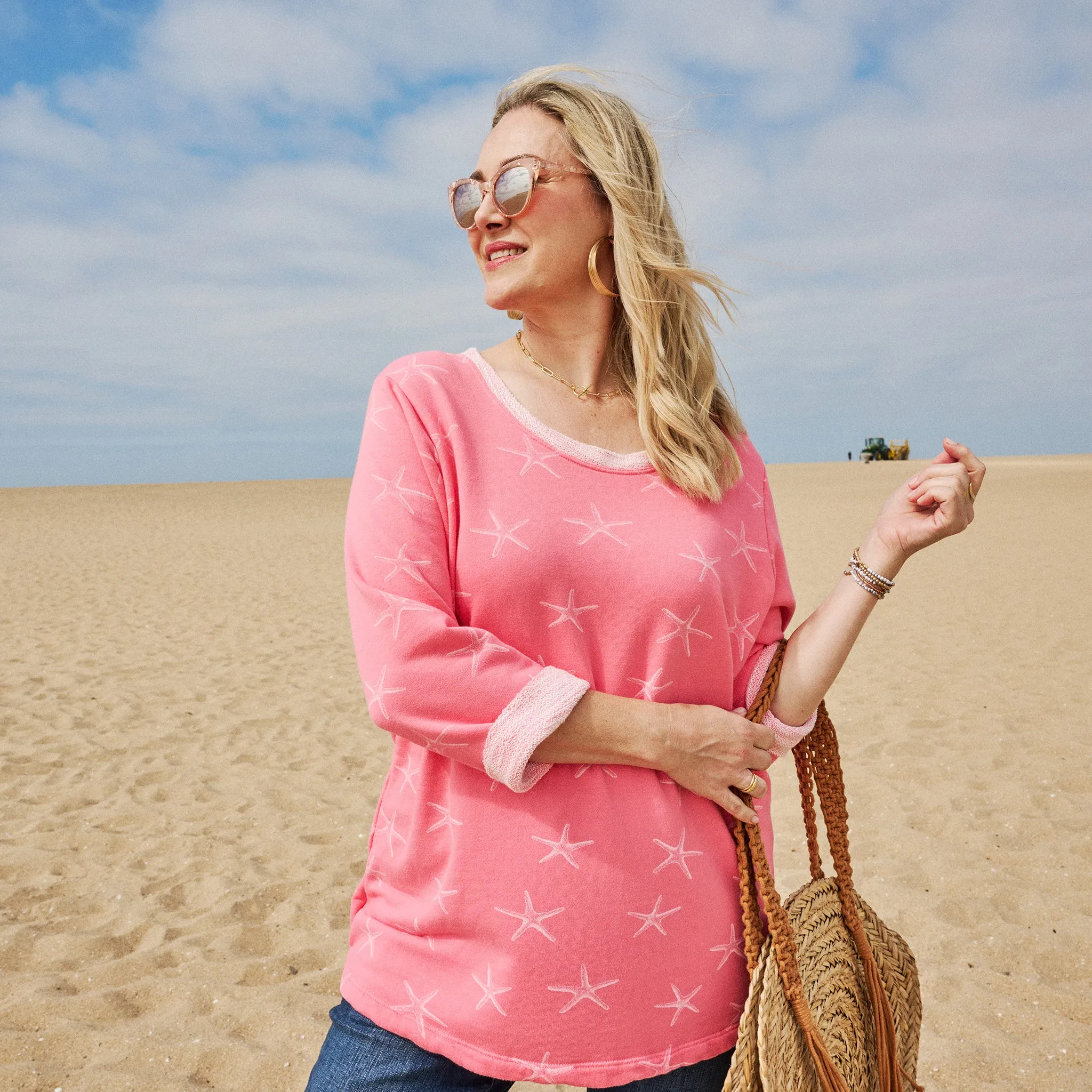 Sea Star Sunset Sweatshirt | Plus Size Weekend Relaxed Look