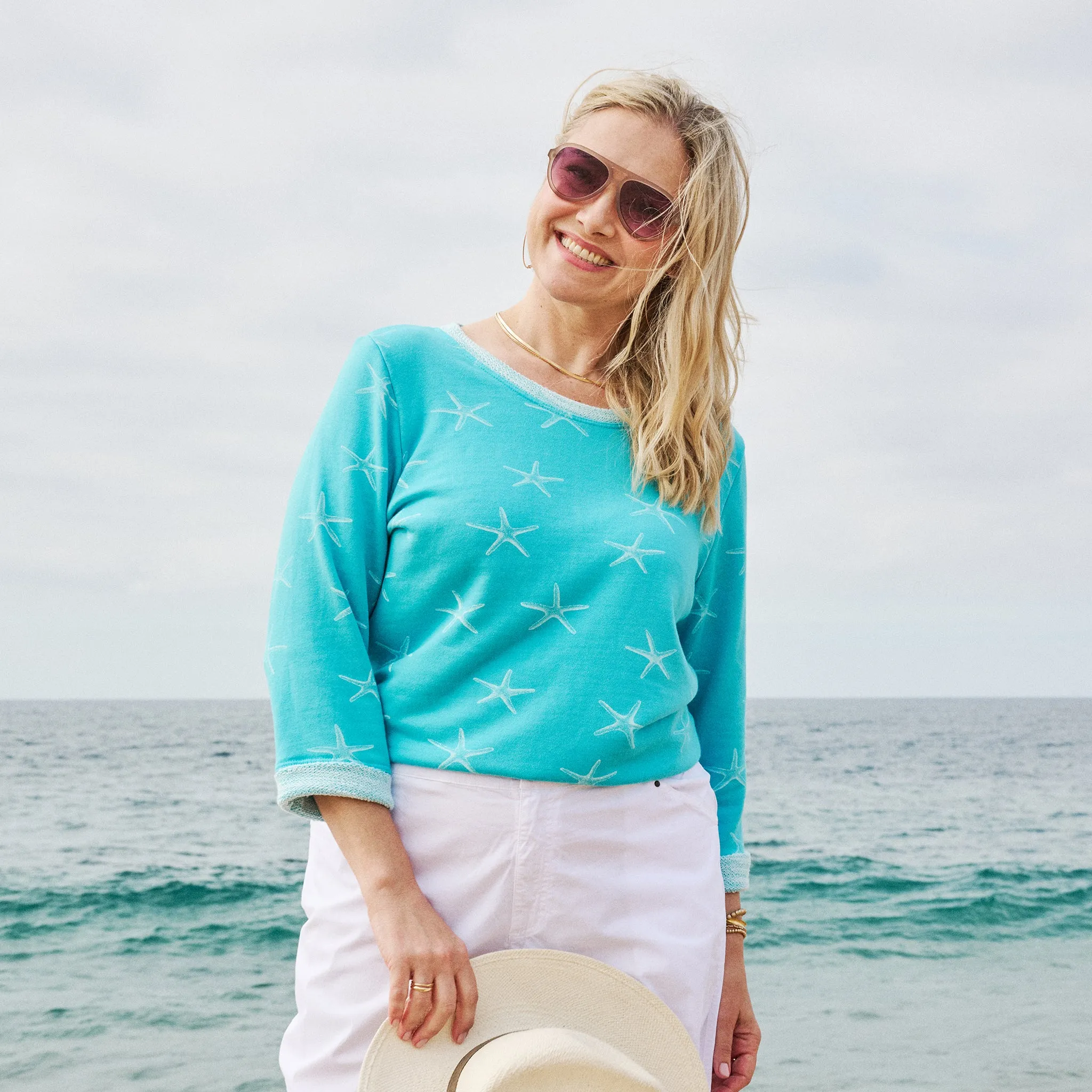 Sea Star Sunset Sweatshirt | Plus Size Weekend Relaxed Look