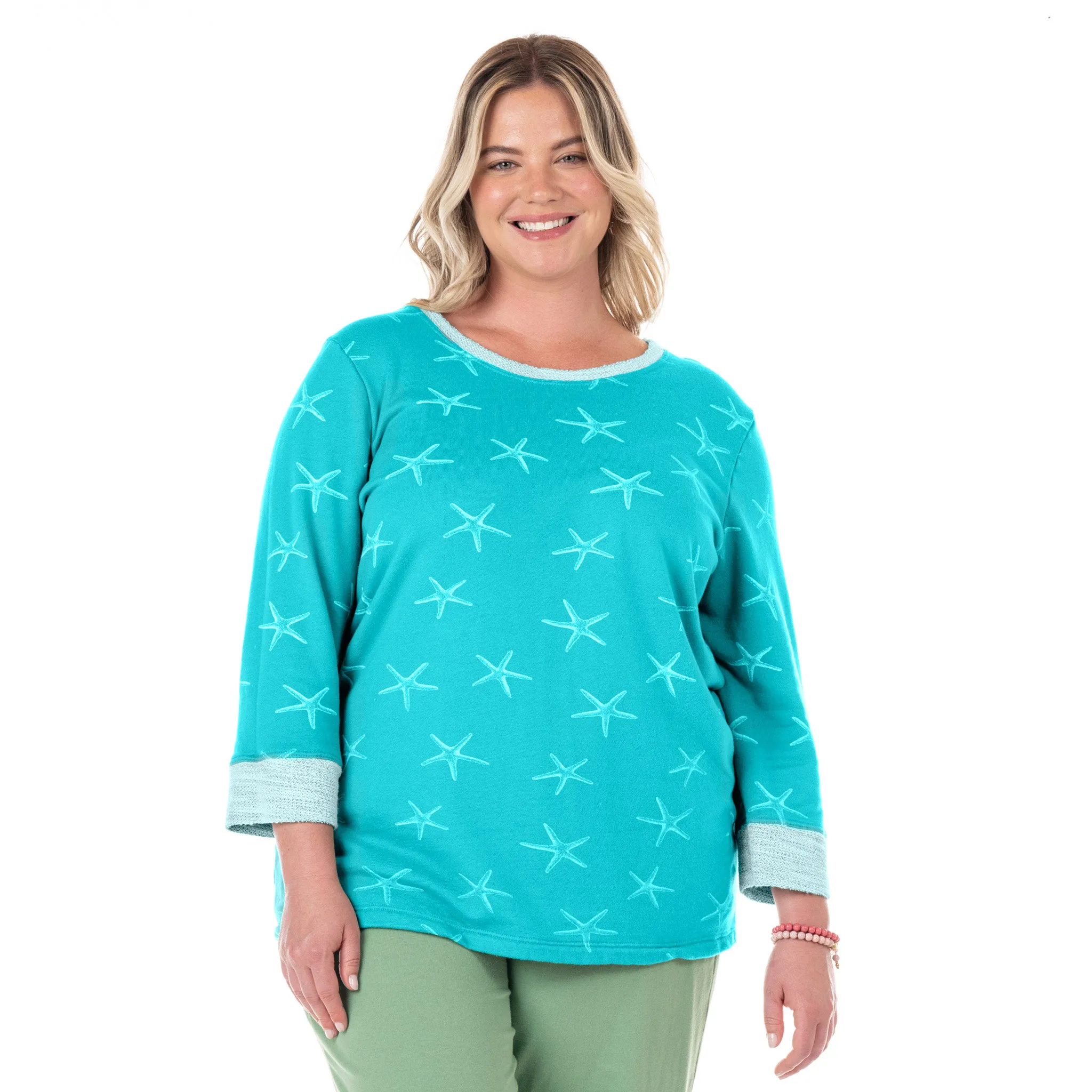 Sea Star Sunset Sweatshirt | Plus Size Weekend Relaxed Look