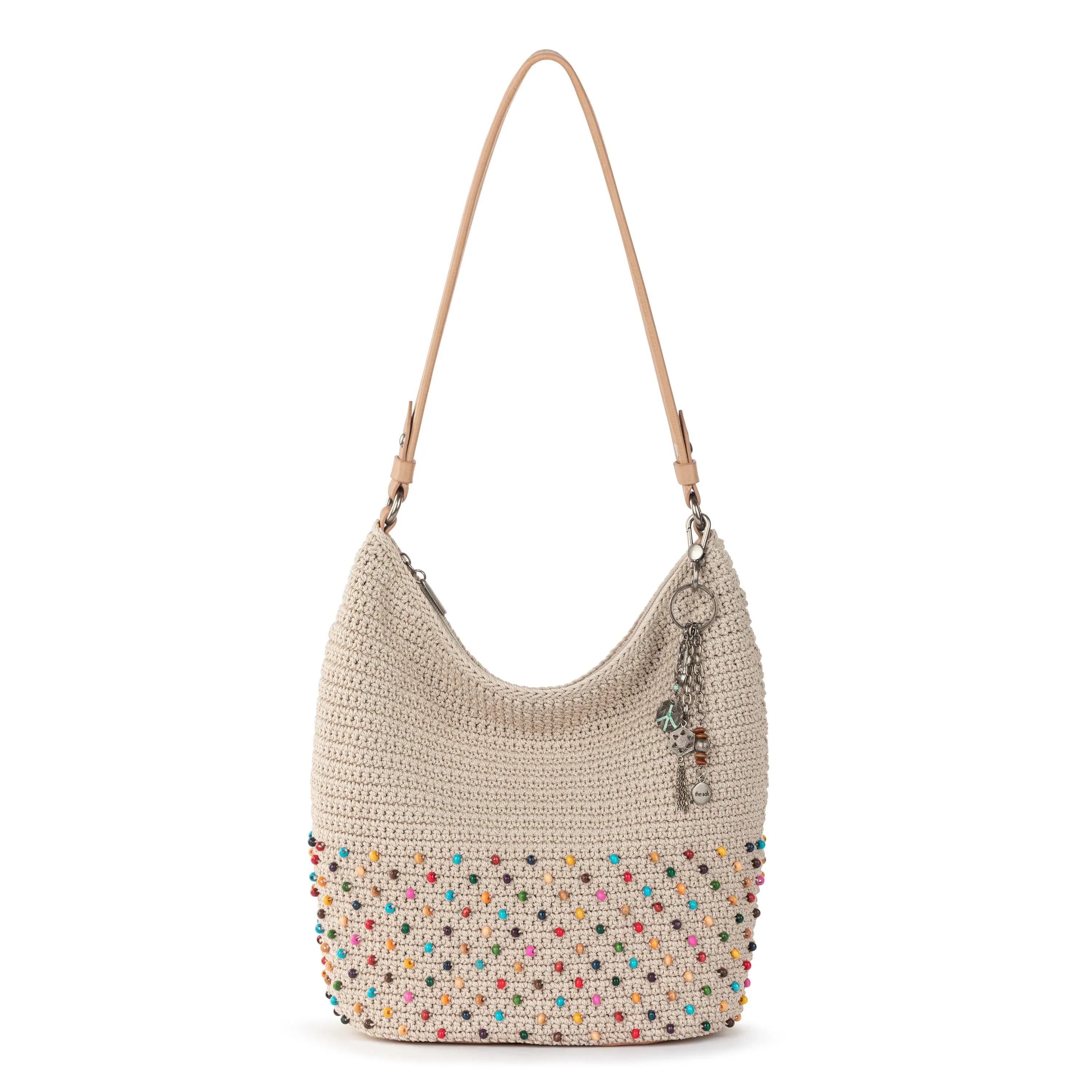 Sequoia Hobo - Hand Crochet - Ecru Multi Beads City Stroll