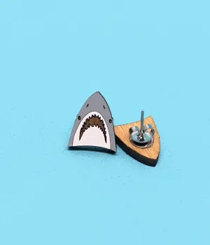 Shark Wooden Earrings Everyday Chic
