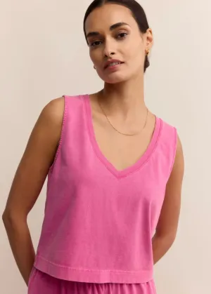 Sloane V-Neck Cotton Jersey Top Summer Festival Tee