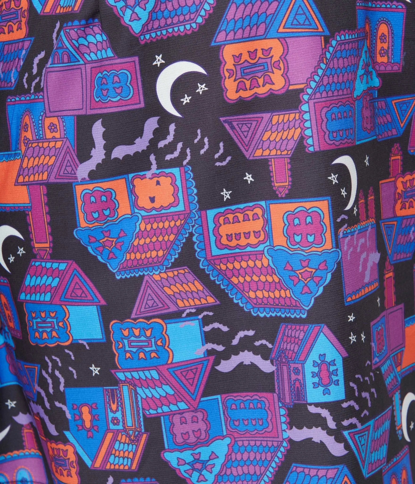 Smak Parlour Black & Purple Haunted House Mini Dress Casual Everyday Look