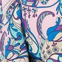 Smak Parlour Blue & Purple Psychedelic Floral Belva Crop Blouse Easy Date Night