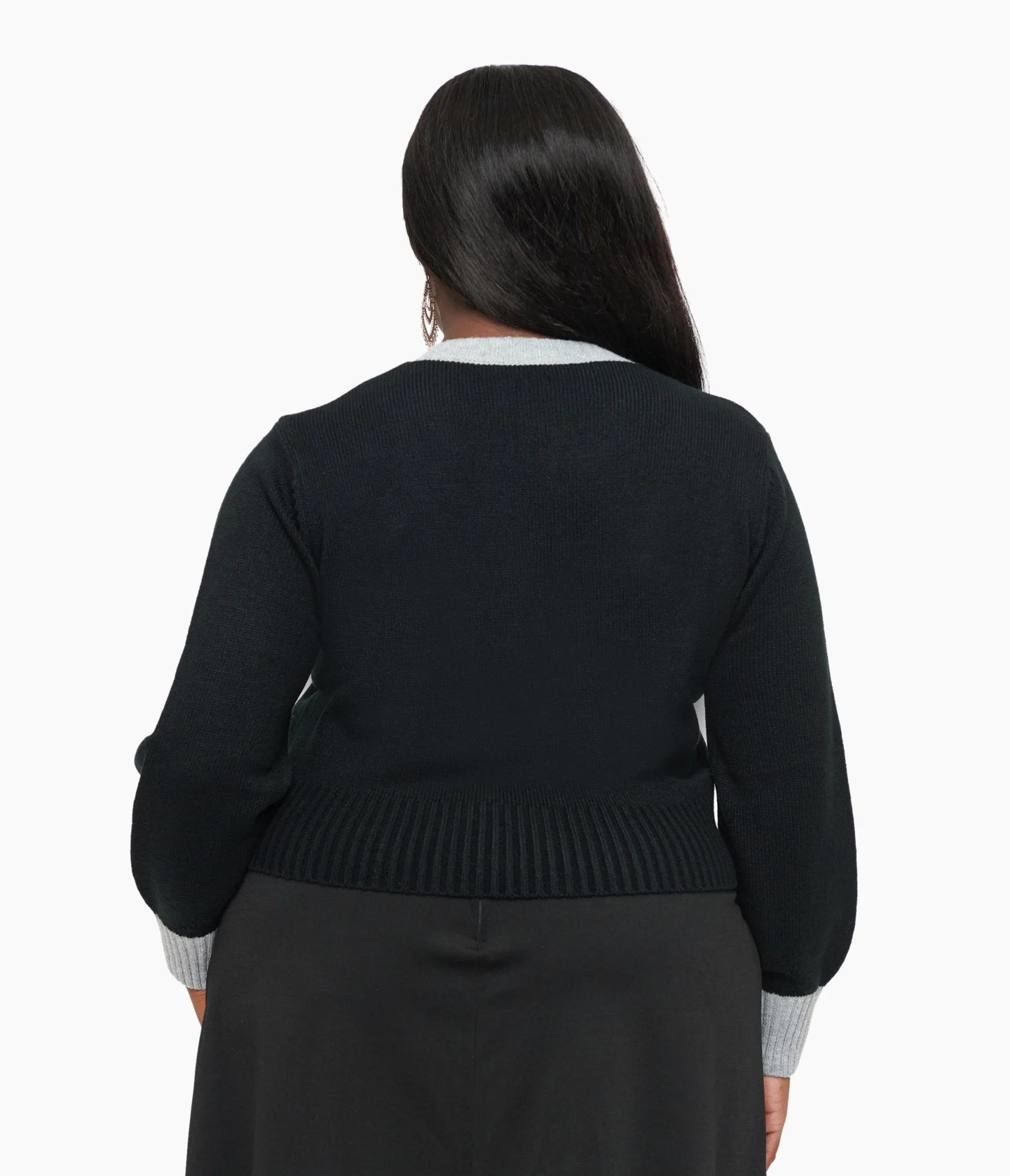 Smak Parlour Plus Size 1960s Black & Silver Celestial Embroidered Cropped Cardigan Easy Date Night