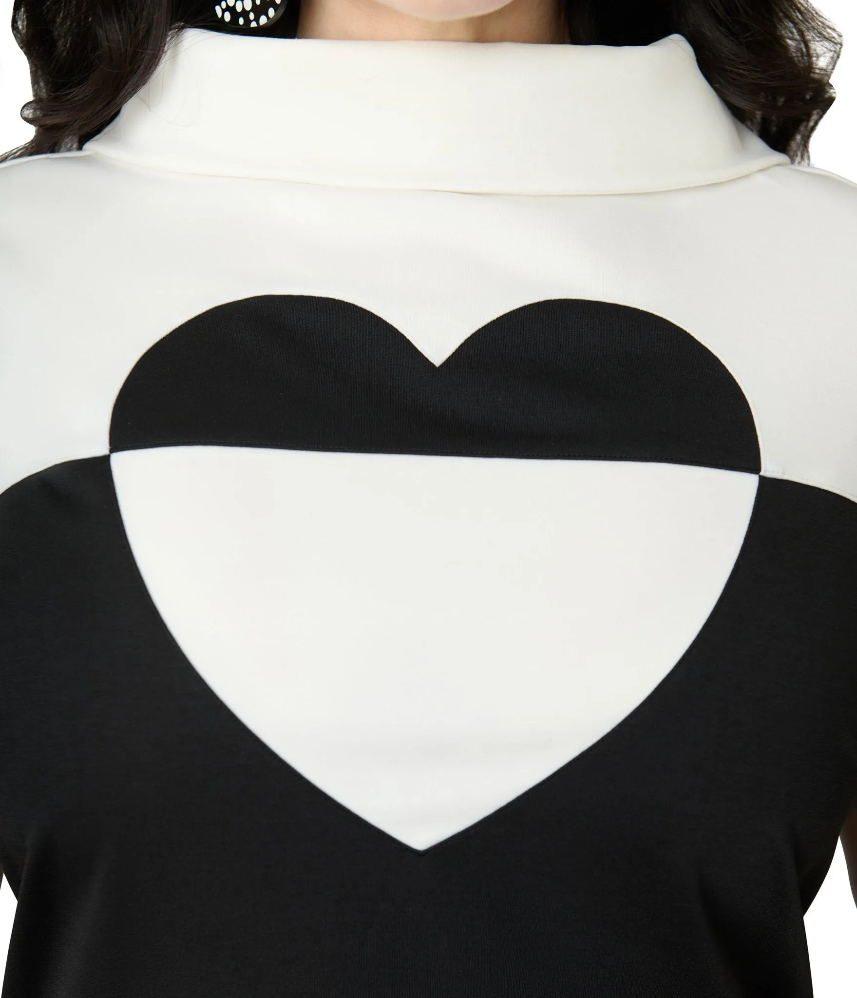 Smak Parlour Plus Size Black & White Color Block Heart Shift Dress Casual Everyday Look