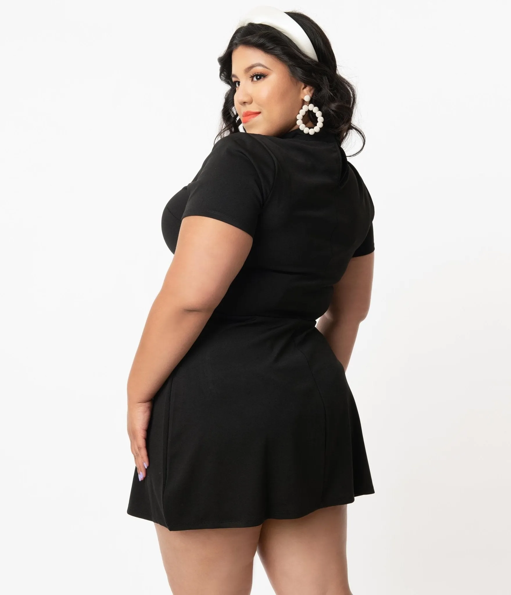 Smak Parlour Plus Size Black Mock Turtleneck Wave Maker Dress Casual Everyday Look