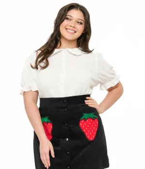 Smak Parlour Plus Size Ivory Puff Sleeve Blouse Easy Date Night