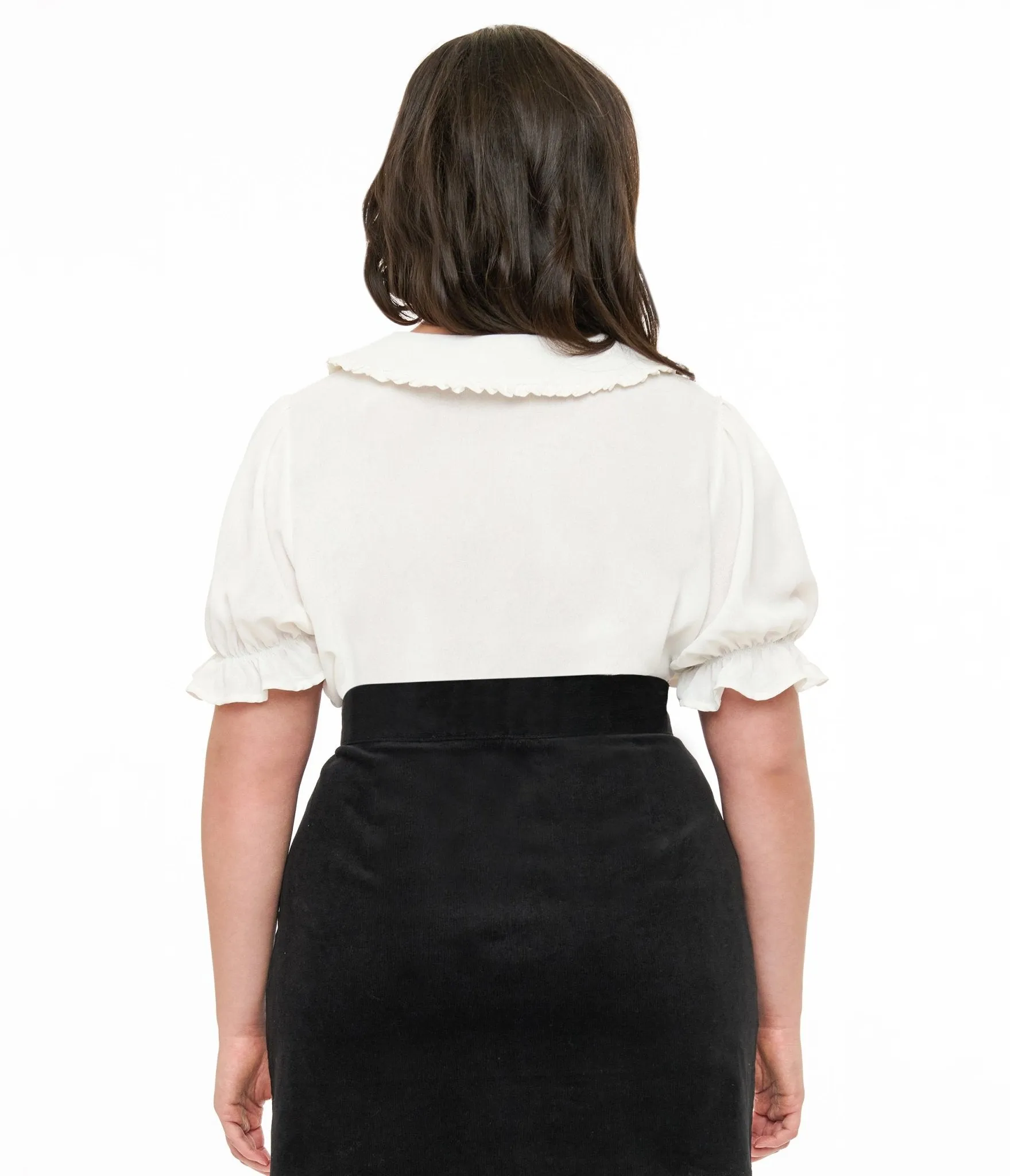 Smak Parlour Plus Size Ivory Puff Sleeve Blouse Easy Date Night