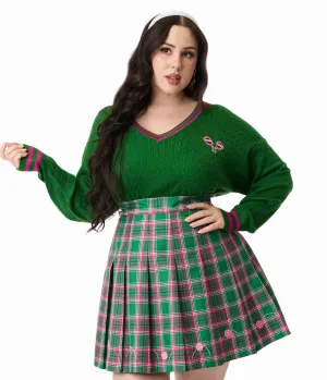 Smak Parlour Plus Size Pink & Green Pickleball Sweater Easy Date Night