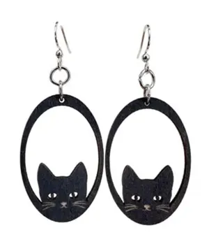 Sneaky Black Cat Earrings Everyday Chic
