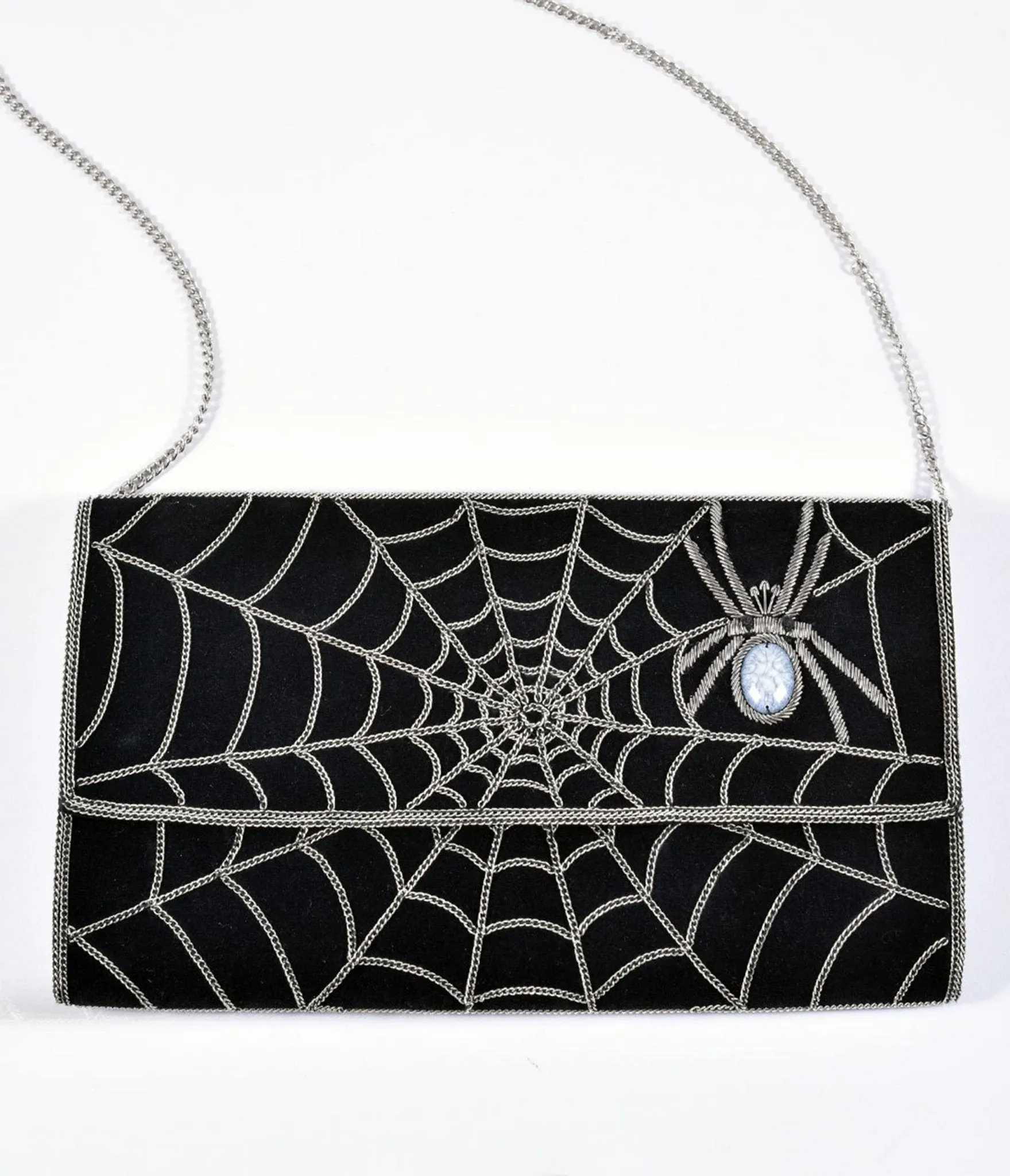 Spider Web Embroidered Clutch Fun Outing