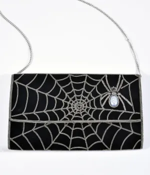 Spider Web Embroidered Clutch Fun Outing