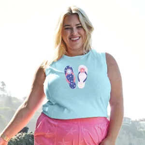 Stars & Stripes Flip Flop Chloe Tank | Plus Size Weekend Relaxed Look