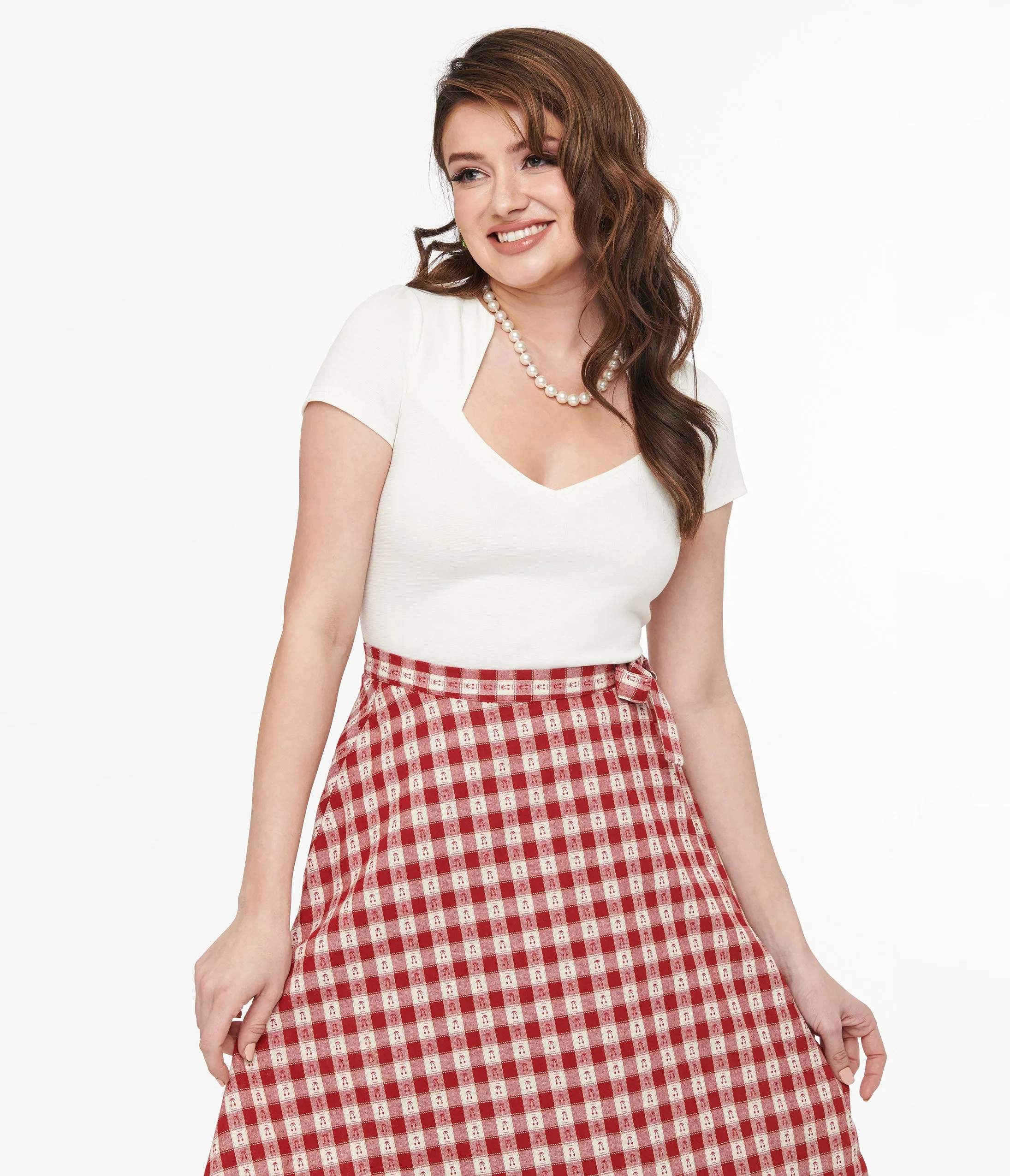Steady 1950s White Short Sleeve Knit Sophia Top Easy Date Night