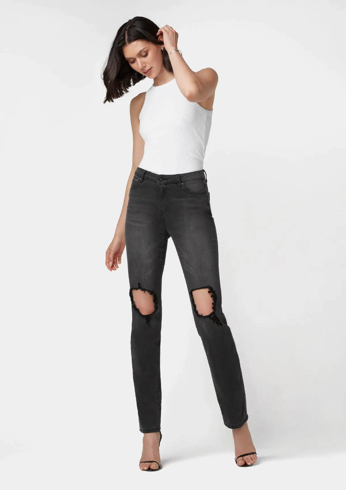 Tall Chloe High Rise Straight Leg Jeans Smart & Chic Outfit