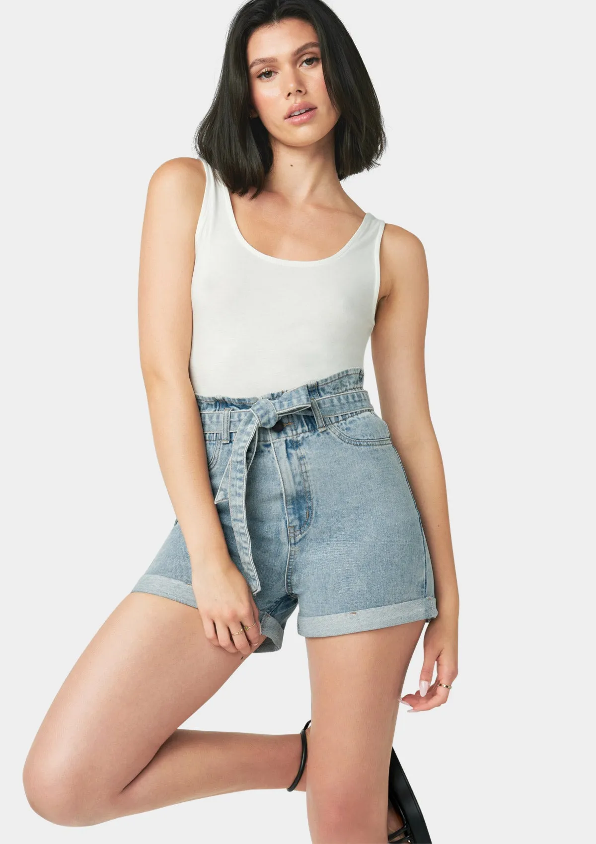 Tall Cynthia Denim Shorts Smart & Chic Outfit