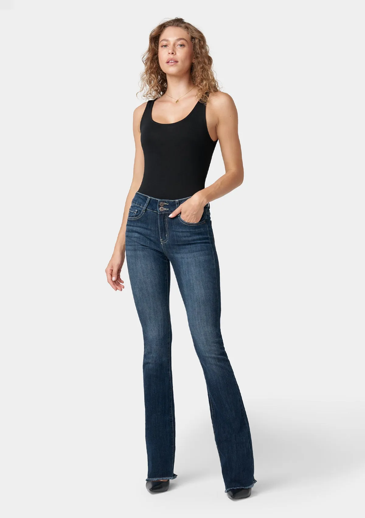Tall Kellie Mid Rise Bootcut Jeans Smart & Chic Outfit