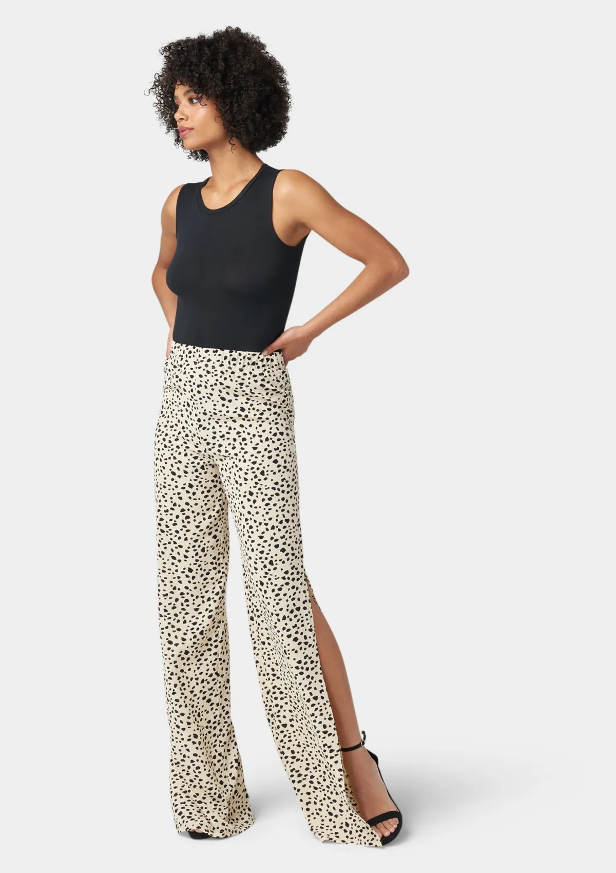 Tall Kia Wide Leg Pants With Side Slit Smart & Chic Outfit