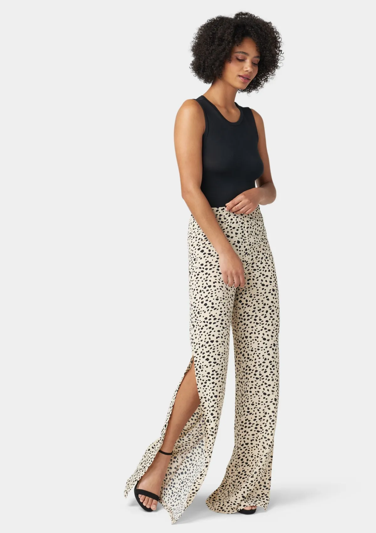 Tall Kia Wide Leg Pants With Side Slit Smart & Chic Outfit