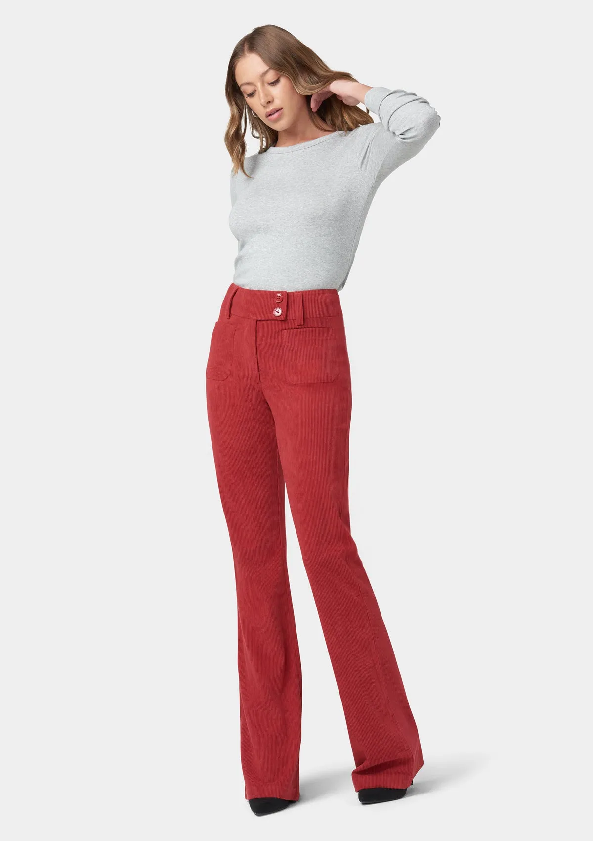 Tall Kingston Corduroy Flare Pant Smart & Chic Outfit