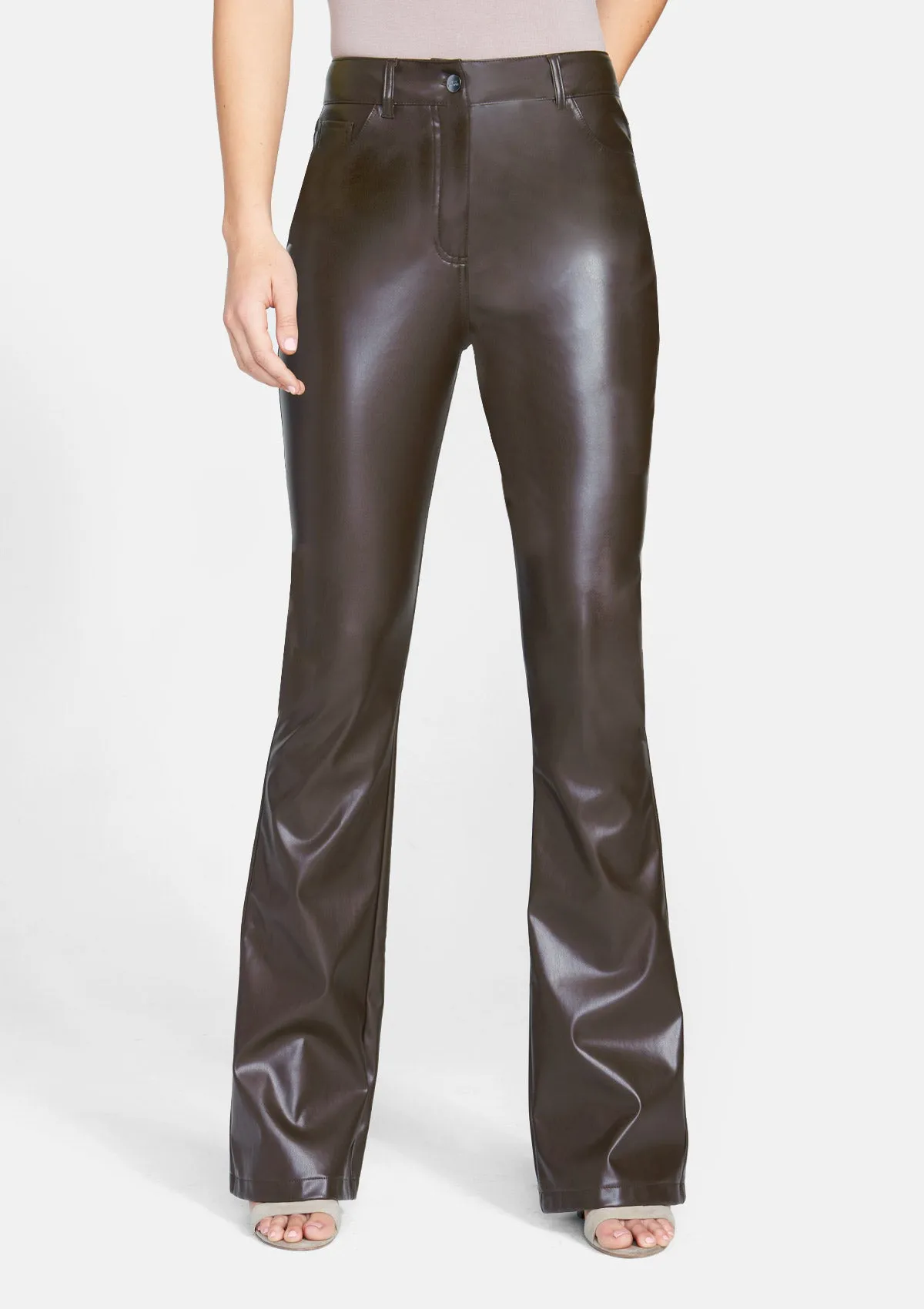 Tall Lexa Faux Leather Flare Pants Smart & Chic Outfit