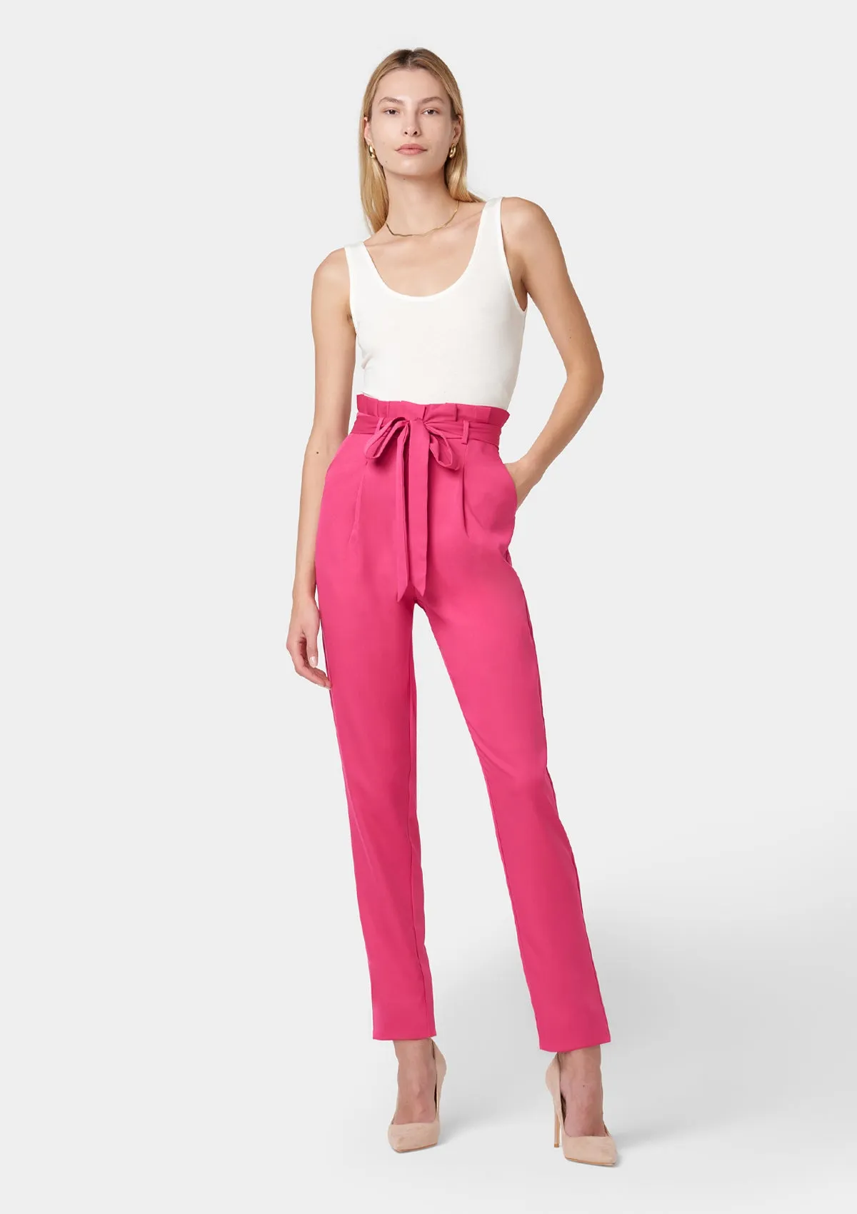 Tall Lily Tie Waist Skinny Pants Smart & Chic Outfit